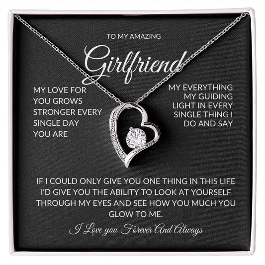 Forever Love Single Heart Girlfriend Black Background