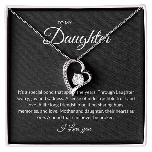 Forever Love Single Heart Daughter black background